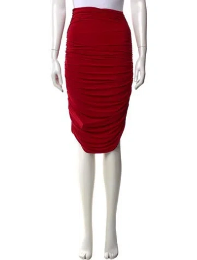 Pre-owned Norma Kamali Midi Length Skirt In Red