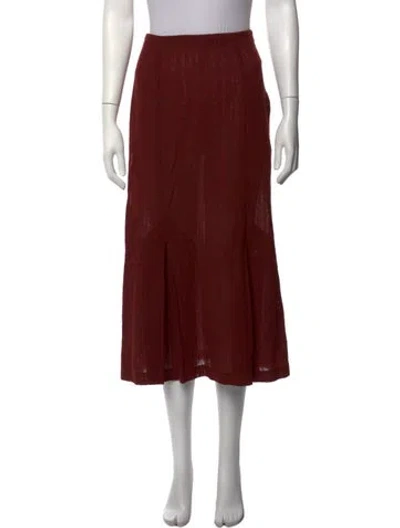 Pre-owned Norma Kamali Midi Length Skirt In Red