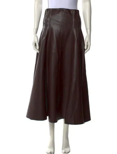 Pre-owned Norma Kamali Midi Length Skirt W/ Tags In Brown