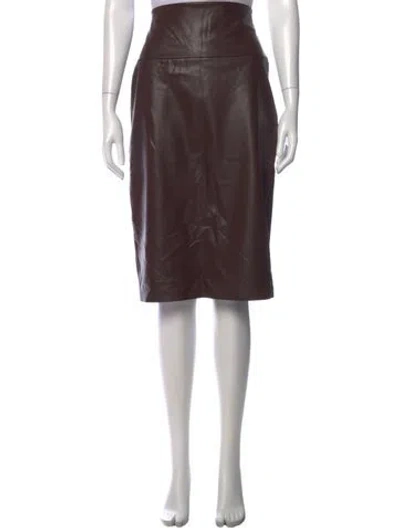 Pre-owned Norma Kamali Midi Length Skirt W/ Tags In Brown