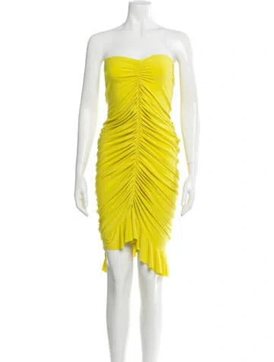 Pre-owned Norma Kamali Midi Length Skirt W/ Tags In Yellow