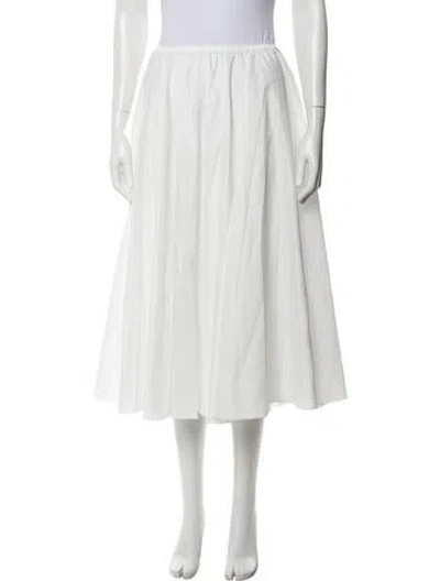 Pre-owned Norma Kamali Midi Length Skirt In White