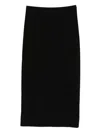 Norma Kamali Rear-vent Midi Skirt In Black