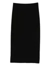 Norma Kamali Rear-vent Midi Skirt In Black