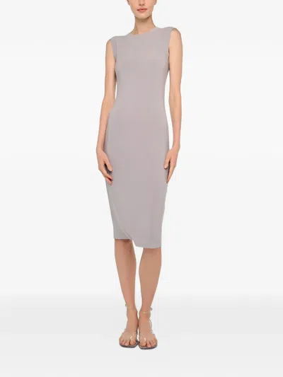 Norma Kamali Midi Sleeveless Dress In Gray