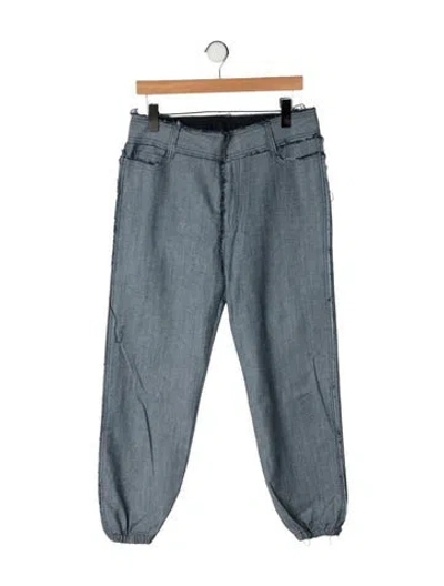 Pre-owned Norma Kamali Mid-rise Straight Leg Jeans In Green