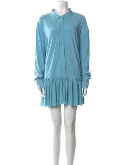 Pre-owned Norma Kamali Mini Dress In Blue