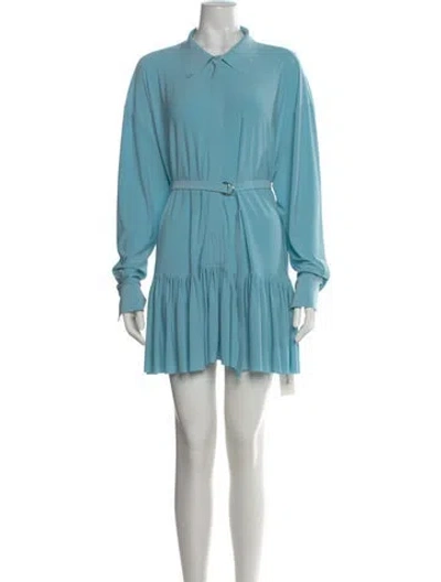 Pre-owned Norma Kamali Mini Dress In Blue