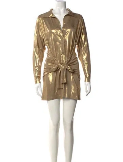 Pre-owned Norma Kamali Mini Dress In Gold/metallic