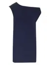 Norma Kamali Mini Dress With Dropped Shoulder Dresses Blue In Blue
