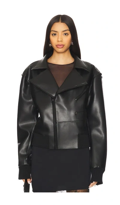 Norma Kamali Mini Moto Jacket In Black