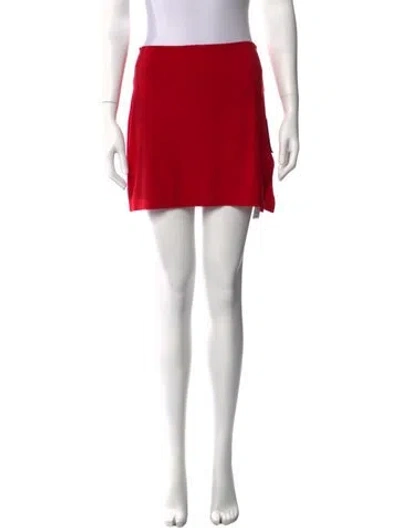 Pre-owned Norma Kamali Mini Skirt W/ Tags In Red