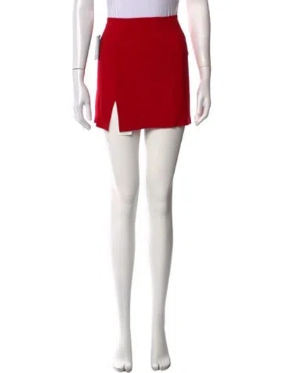 Pre-owned Norma Kamali Mini Skirt W/ Tags In Red