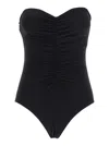 Norma Kamali Black Sleeveless Top With Ruches In Tech Fabric Woman In Black