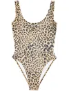 Norma Kamali Leopard-print One-piece Swimsuit In Neutrals