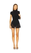 Norma Kamali Maria Cowl-neck Satin Mini Dress In 黑色