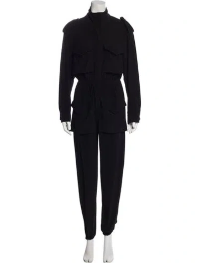 Pre-owned Norma Kamali Mock Neck Jumpsuit In Black