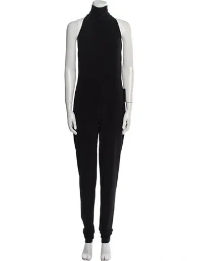 Pre-owned Norma Kamali Mock Neck Jumpsuit In Black