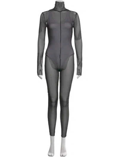 Pre-owned Norma Kamali Mock Neck Jumpsuit In Gray
