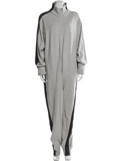 Pre-owned Norma Kamali Mock Neck Jumpsuit In Gray