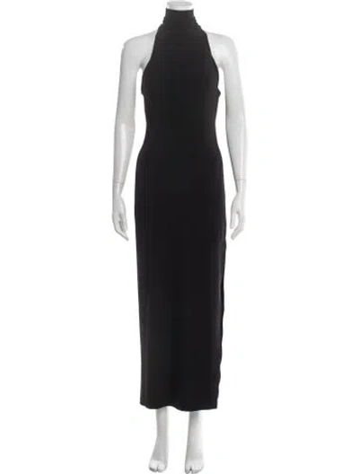 Pre-owned Norma Kamali Mock Neck Long Dress In Black