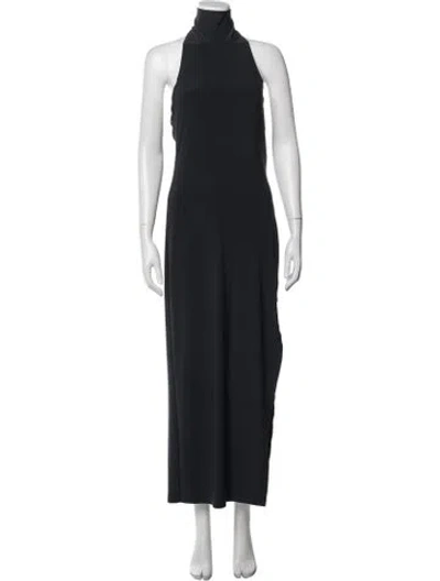 Pre-owned Norma Kamali Mock Neck Long Dress In Black