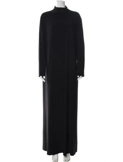 Pre-owned Norma Kamali Mock Neck Long Dress In Black