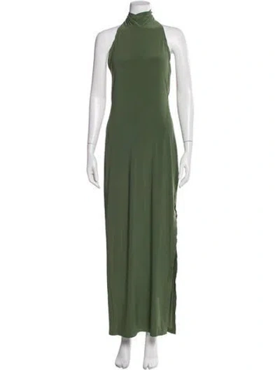 Pre-owned Norma Kamali Mock Neck Long Dress In Green