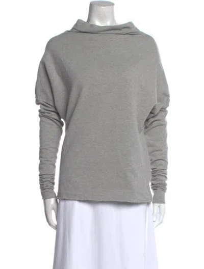 Pre-owned Norma Kamali Mock Neck Long Sleeve Sweatshirt In Gray