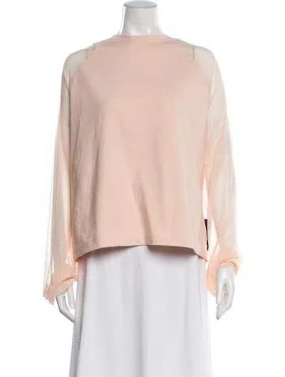 Pre-owned Norma Kamali Mock Neck Long Sleeve Top W/ Tags In Pink