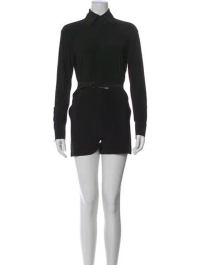 Pre-owned Norma Kamali Mock Neck Romper In Black