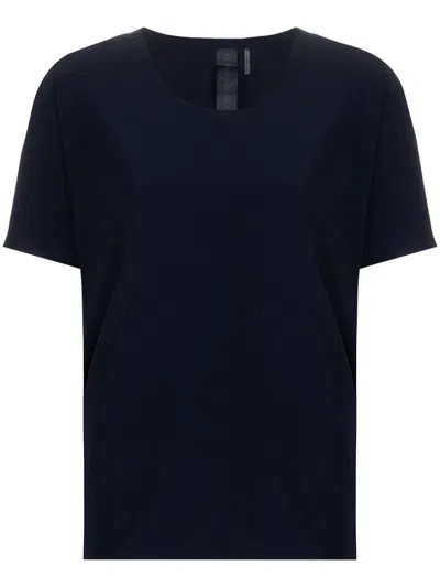 NORMA KAMALI WOMEN NAVY SOLID ROUND NECK T-SHIRT