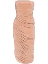 Norma Kamali Diana Ruched Minidress In Nude