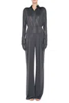Norma Kamali Nk Shirt With Collar Stand In Charcoal