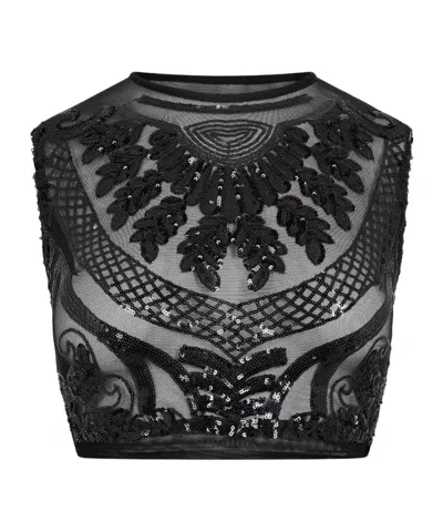 Norma Kamali Nk Sqn Crop Top In Black