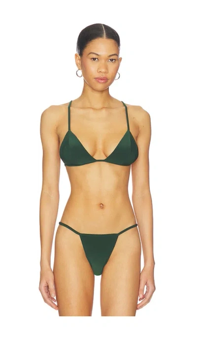 Norma Kamali No Tie Triangle Bikini Top In Green