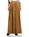Norma Kamali Normal Kamali Pleated Wide Leg Pants In Brown