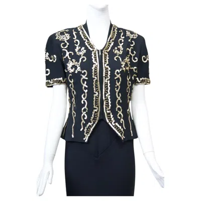 Pre-owned Norma Kamali Normal Kamali Sequined Jacket In Black