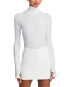 Norma Kamali Normal Kamali Turtleneck Long Sleeve Bodysuit In White
