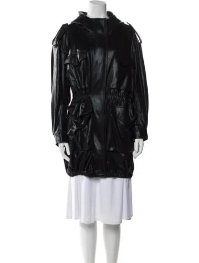 Pre-owned Norma Kamali Nylon Coat In Black