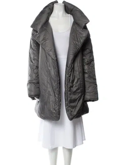 Pre-owned Norma Kamali Nylon Coat In Gray