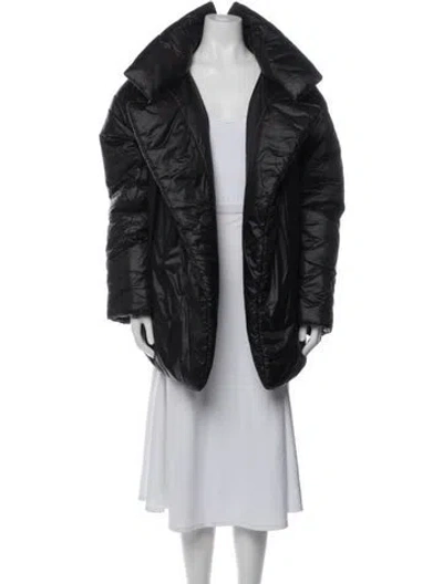Pre-owned Norma Kamali Nylon Down Coat In Black