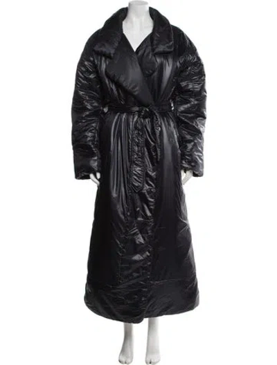 Pre-owned Norma Kamali Nylon Down Coat In Black