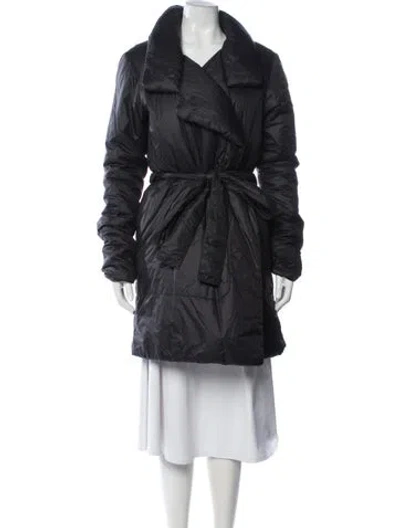 Pre-owned Norma Kamali Nylon Down Coat In Black