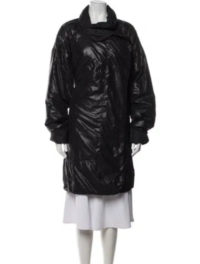 Pre-owned Norma Kamali Nylon Down Coat In Black