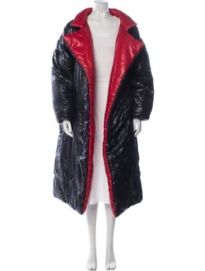 Pre-owned Norma Kamali Nylon Down Coat In Blue