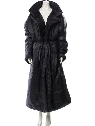 Pre-owned Norma Kamali Nylon Faux Fur Coat W/ Tags In Black