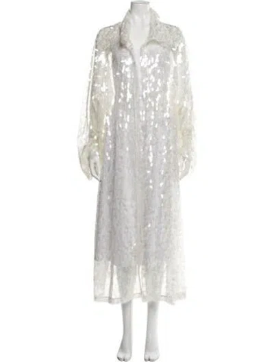 Pre-owned Norma Kamali Nylon Faux Fur Coat In White