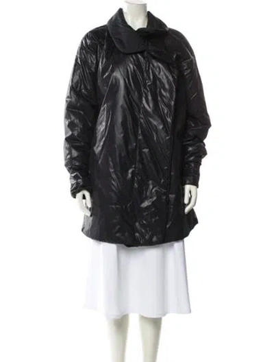 Pre-owned Norma Kamali Nylon Faux Fur Jacket In Blue