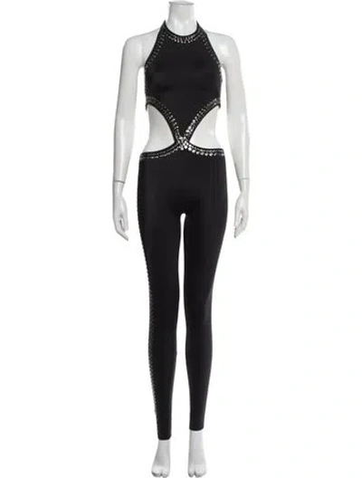 Pre-owned Norma Kamali Nylon Halterneck Jumpsuit W/ Tags In Gray